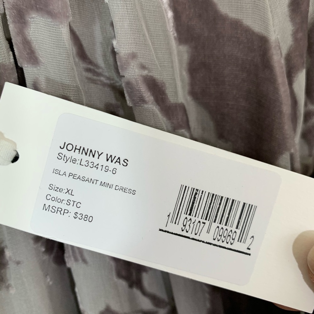 SOLD NWT Johnny Was Isla Peasant Velvet Mini Dress - Picture 6 of 8